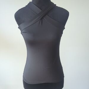 SHEIN Black Cross-Neck Tank Top Size SMALL